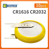 10PCS button cell CR1616 CR2032 CR2025 Battery With PCN2 Solder Tabs Coin battery Li-MnO2 Non rechar