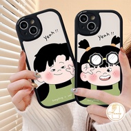 เคสโทรศัพท์ Tpu แบบน่มคู่รักตลกๆเข้ากันได้กับ iPhone 8 7 Plus 14 13 12 11 Pro Max 6S 6 Plus X XR XS Max SE 2020น่ารักการ์ตูนเด็กผู้ชายเด็กผู้หญิงเคสกันกระแทกคู่รัก