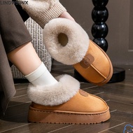 LINDW99NX Snow Boots, Plush Fluffy Soft Slippers, Fashion Thick Bottom Comfortable Faux Fur Cotton S
