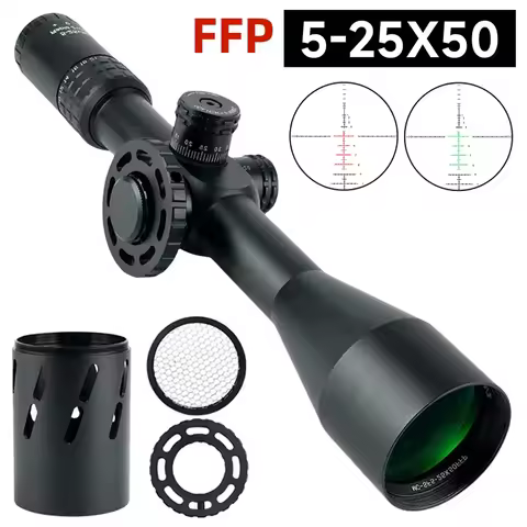 5-25X50 FFP Scope Red Green Range Finder Reticle Hunting Riflescopes Precise Shot Optical Gear Sight