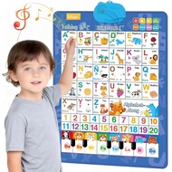 DeerSen EduPlay Papan Gambar Dinding Abjad Interaktif Pembelajaran Dwibahasa Inggeris & Sepanyol den