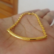 24k Pure Gold Plated Bamboo Chain Bracelet