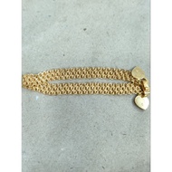 7 gram light gold double nori bracelet