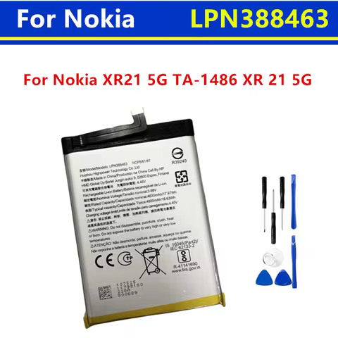 New LPN388463 Replacement Battery For Nokia XR21 5G TA-1486 XR 21 5G Batteries + Free Tools