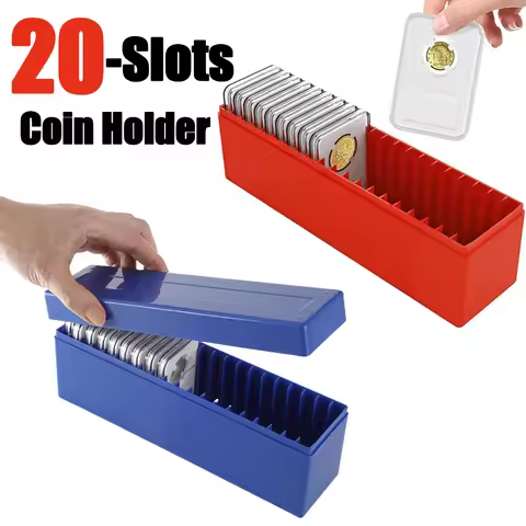 Plastic Coin Slab Storage Box 20-Slot Coin Holder Organizer Case Fits For PCGS Slabs Secure Coin Col