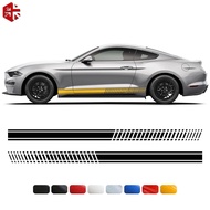 2pcs Racing Sport Stripes Door Side Rocker Panel Skirt Decals Stickers for Ford Mustang S550 GT350 G