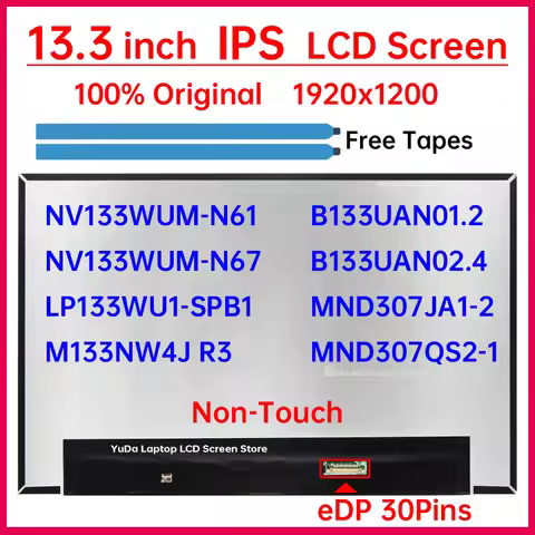 13.3 Inch Laptop LCD Screen For Lenovo ThinkPad L13 X13 Gen 3 Gen 4 Gen 5 Display Matrix Panel Repla