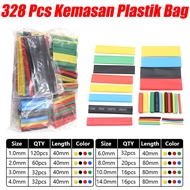 CASTA Tabung Penyusutan Panas 2:1 Heat Shrink Tube Kit Isolasi Kabel Listrik Warna-warni Multi Ukura