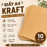 Vintage Brown A4 Kraft Paper 200gsm - Vintage A4 Cover Paper || Combo of 10 sheets of Vintage Brown 