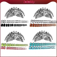 [Lohobby] 72Pcs Acrylic Plugs Stainless Steel Tapers 14G-00G Ear Stretching Piercing