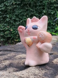 粉色大黑天 - 陶藝招財貓 | 幸運七福貓 | 送禮最佳選擇