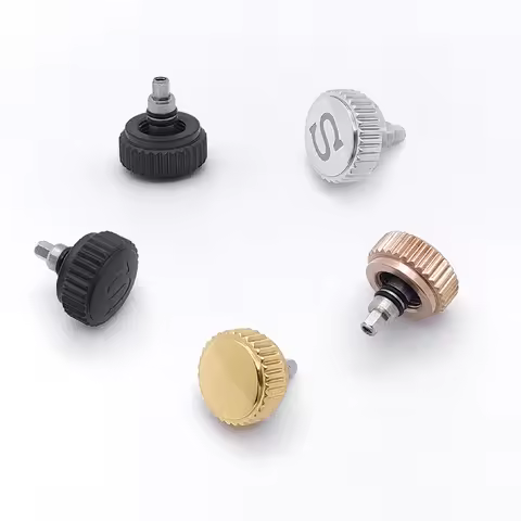 Nautilus Crown Steel S Logo Sterile Watch Parts For 7S26 NH35 NH36 Movement SKX007 Case Mod With Ste