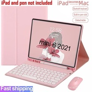 [READY STOCK]For iPad mini 6th gen Case with Keyboard For iPad mini 6 6th Generation Wireless Bluetooth Keyboard mouse Cover Casing Round cap button