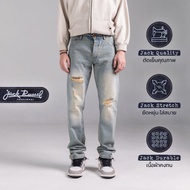 กางเกงยีนส์ผู้ชาย ทรงกระบอกเล็ก Jack Russel Handwerk J-BOB Slim Fit Acid Rust Spray
