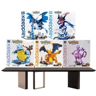 Pokemon Building Blocks Anime Figures Ultra Charizard Mewtwo Greninja Venus Cartoon Model Toy Childr