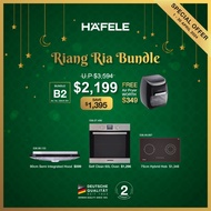 [Riang Ria Bundle B2] Hafele 90cm Semi Integrated Hood + 75cm Hybrid Hob + Self Clean 60L Oven + Free Air Fryer (538.61.851)