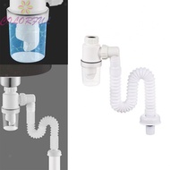 Elastic Kitchen Sink Drain Pipe ABS Material White 32mm/45mm Durable Accessories