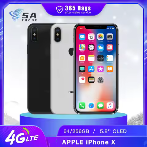 Original iPhone X 4G Mobile Phone Face ID 3D Touch 64GB/256GB HDR10 5.8" OLED Screen 12MP+7MP A11 Bi