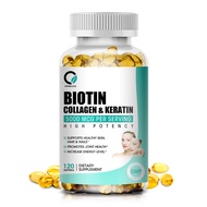 Viên nang Biotin Collagen 5000mg cho tóc da móng và khớp khỏe mạnh với phức hợp vitamin B1 B2 B3 B6 