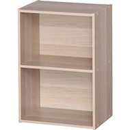 IRIS Ohyama CX2 | Japan Color Box 2-Tier Wood Storage Shelf | White/Nature/Brown