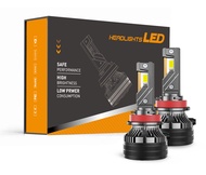 หลอดไฟหน้ารถยนต์ LED 170W 28000LM 4300K H8 สีขาว 2 ชิ้น