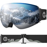 Kacamata Ski CVLIFE OTG, Kacamata Salji/Snowboard untuk Lelaki, Wanita & Remaja - Lensa Magnetik, Ta