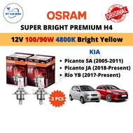 OSRAM Super Bright Premium H4 Halogen Headlamp Bulb (2pcs) 12V 100/90W for Kia Picanto SA 2005-2011 