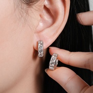 [HFY] PT Princess Square Earrings Real-Moissanite 0.4ct*8pcs GRA Light Luxury Earrings Diamond Flat 