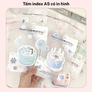 [Z31] A index plastic compartment with ribbon print, size A5 (6 holes)