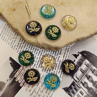 [1pcs] Czech Glass Beads Coin Flower Glass Beads
