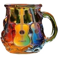 OTTNSA 3D Painted Book Stack Glass Coffee Mug, 12.99 Oz Colorful Heat-Resistant Cup, Christmas & Hol