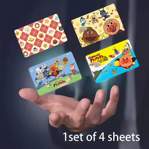 Children Anpanman Credit Card Skin Stickers No Adhesive Residue Water Proof For VISA Credit Card Sub