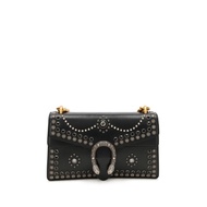 Gucci Black Leather and Strass Studded Small Dionysus Bag Gold and Ruthenium Hardware