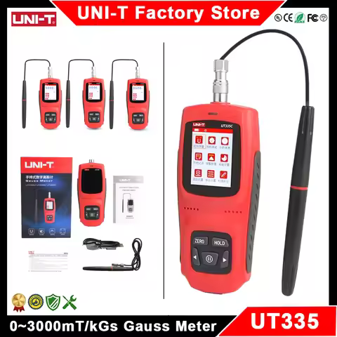 UNI-T UT335 Gauss Meter Magnetic Detection 0~3000mT/kGs Surface Magnetic Strength Gaussian Meter wit