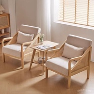 Solid Wood Balcony Nordic Negotiation Modern Simple Sofa Chair Reception Customer Reception Single L