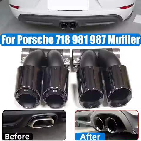 For 2008-2025 Porsche 718 Cayman 981 987Boxster Exhaust Pipe Upgrade GTS Stainless Steel Black Muffl