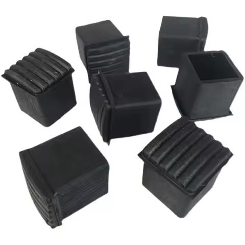 2/4/8 Pcs Black Non-slip Rubber Feet Chair Pads Square Furniture Legs Table Feet Anti Scratch Cover 