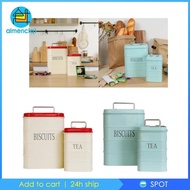 [Almencla1] 2Pcs Kitchen Canisters Jars Modern Tins Storage Bread Bin Bread Storage Container for Pantry Countertop Flour
