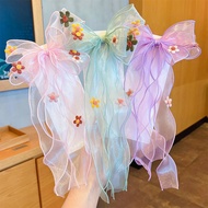 Children Bow Ribbon Mesh Hair Clip Hanfu Clothing Clip Girl Fairy Clip Hair Accessories