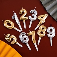 🇸🇬 SG INSTOCKS Big 3D Gold & Silver Number Numeric Candles 18th 21st 1st Birthday Party Cake Candle 
