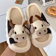 Cow-shaped fabric indoor slippers, indoor slippers