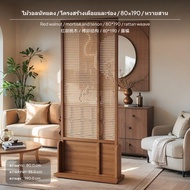 ฉากกั้นห้องไม้และหวายแบบญี่ปุ่นวินเทจ แข็งแรง ทนทาน ฉากกั้นห้องแบบเดียว สำหรับห้องนั่งเล่น ทางเข้า แ