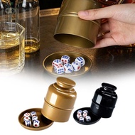 1Set Dice Cup With 6 Dice Entertainment Dice Cup KTV Bar Dice Cup For Drinking Games Board