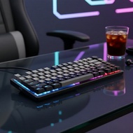 AULA F75 ,(/2.4G/),75% ,,RGB,PBT  Papan Kekunci Mekanikal Permainan AULA F75, 3 mod (Bluetooth/2.4G/