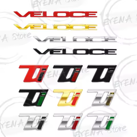 VELOCE TI Logo Lettering Metal Badge Stickers Car Rear Trunk Body Emblem For Junior Giulietta Tonale