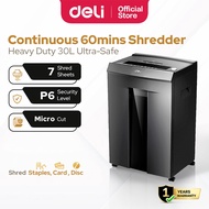 Deli Paper Shredder Heavy Duty 30L Ultra Safe Cutter Machine Mesin Kertas Hancur ET097