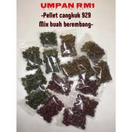 umpan pellet 929 mix buah berembang berperisa khas untuk memancing ikan air tawar