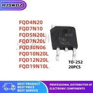 20Pcs/lot FQD5N20L FQD30N06 FQD12N20L FQD19N10L FQD10N20L FQD7N20L FQD7N10 FQD4N20 TO-252 MOSFET tub