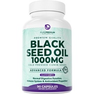 PurePremium Black Seed Oil 500mg - Organic Nigella Sativa Seeds, Cold Pressed Black Cumin Oil Extrac