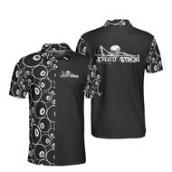 Billiards and beer patterned men's polo shirt queue sportswear snooker match team polo shirt 9-ball 